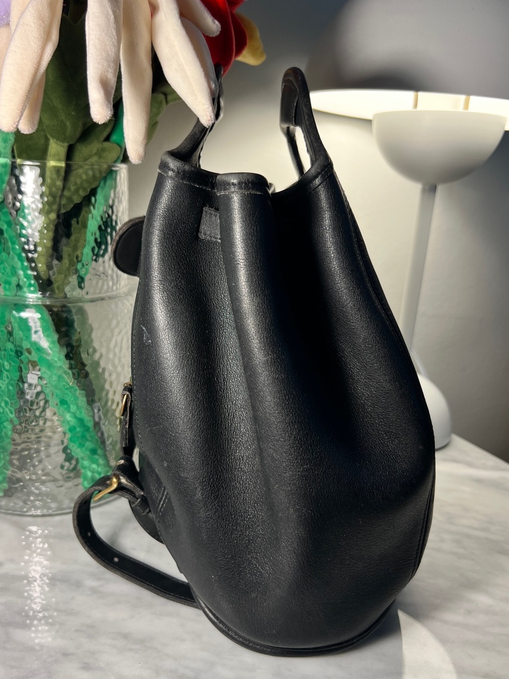 VINTAGE Coach 9994 1996 Convertible Backpack Bucket Bag Black Leather made  USA - Picture 5 of 16
